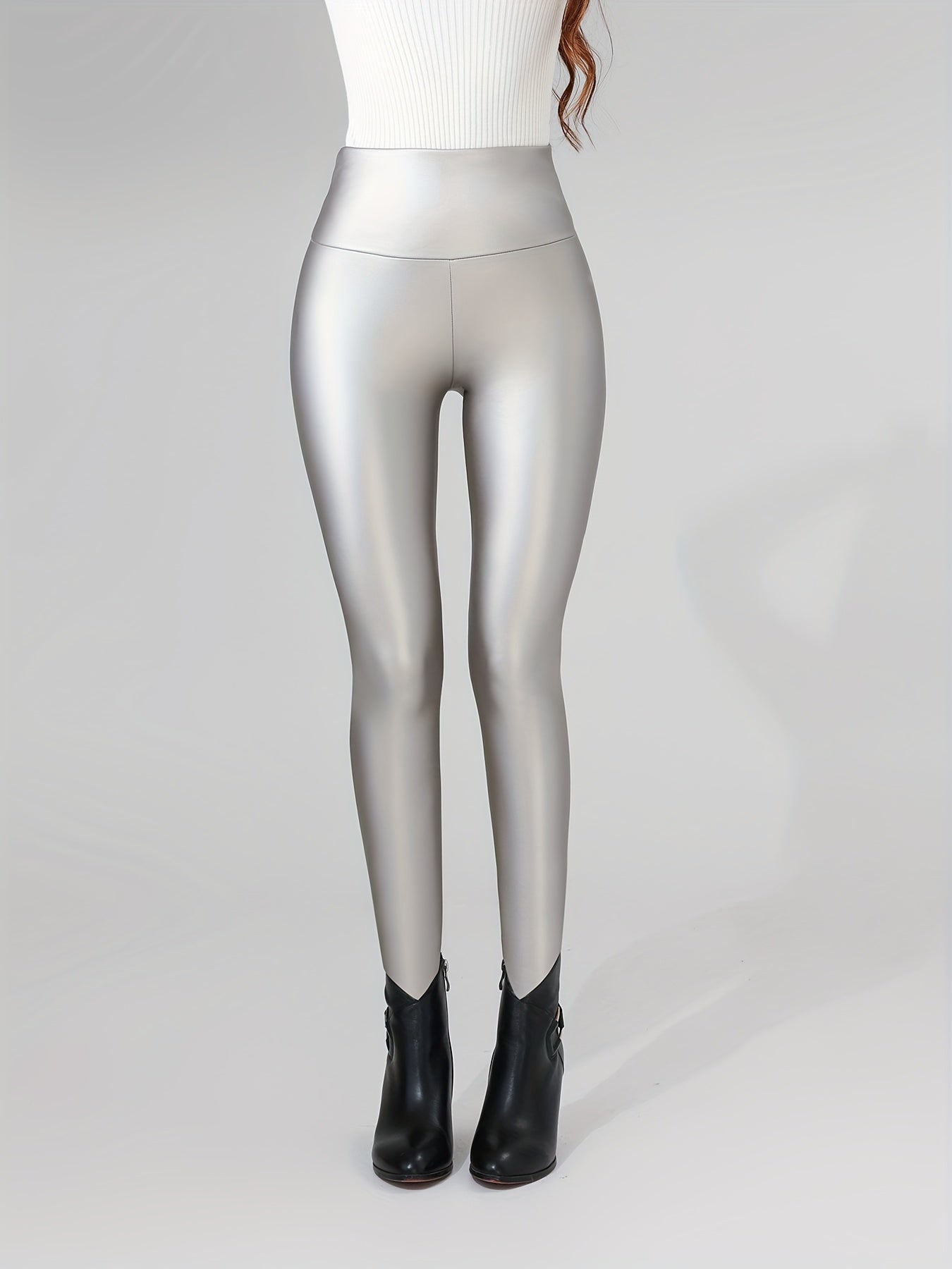 High-Stretch Faux Leather Skinny Pants