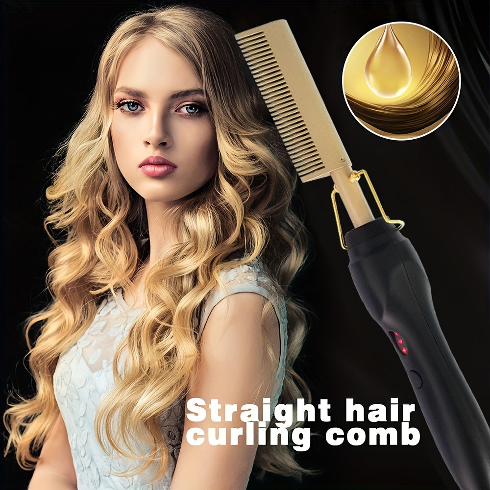 Professional Hair Straightener Brush and Curler for Smooth, Frizz-Free Hair