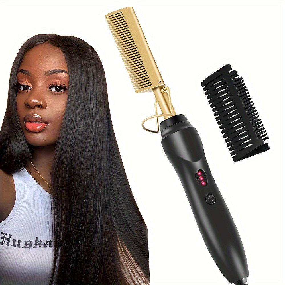 Professional Hair Straightener Brush and Curler for Smooth, Frizz-Free Hair
