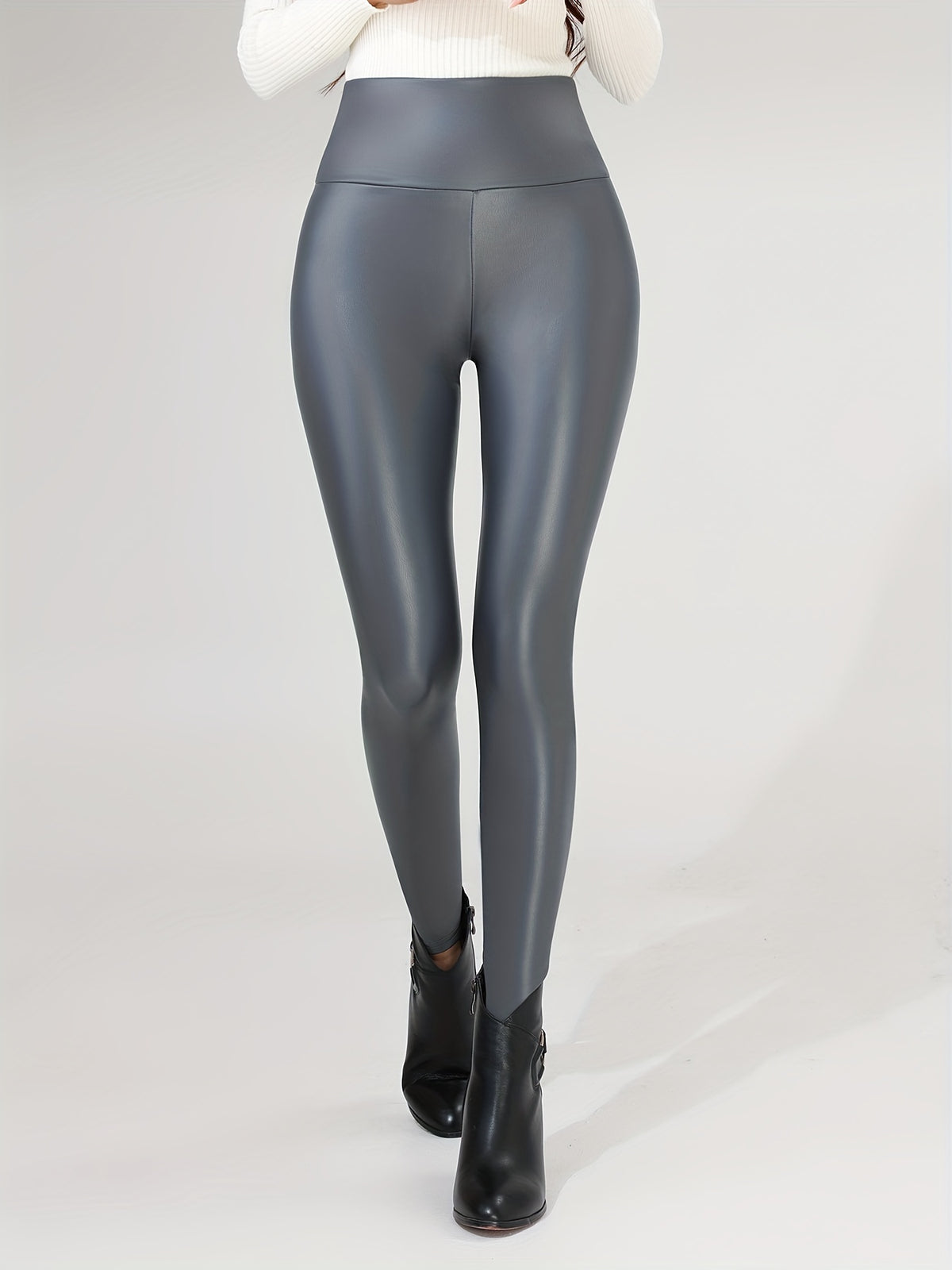 High-Stretch Faux Leather Skinny Pants